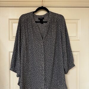 Grace Charcoal Patterned Blouse